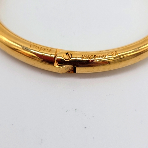Vita Fede Single 24k Yellow Gold plated Swarovski Crystals Cuff Bracelet New